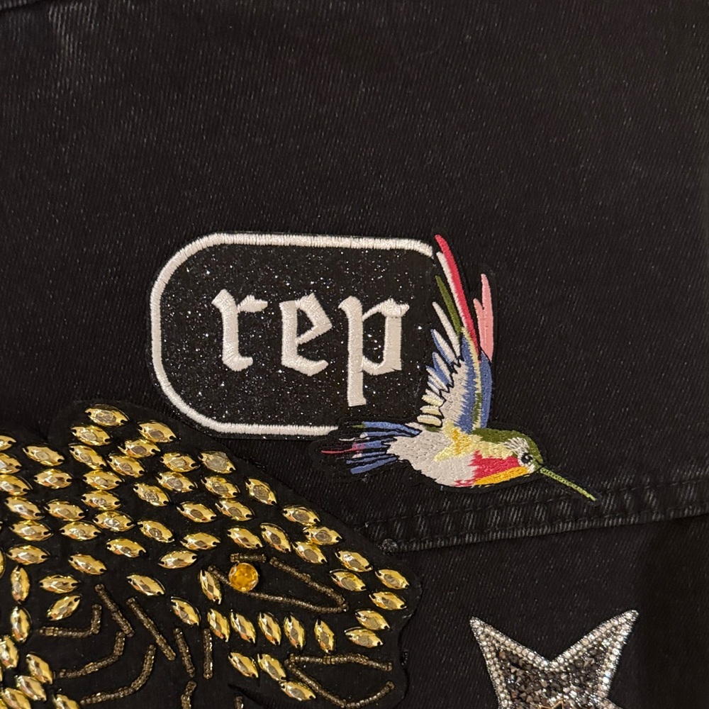 Taylor Swift FANS Bling Custom Made Black Denim Jacket For The ERAS CONCERT. PC1 - Picture 7 of 10